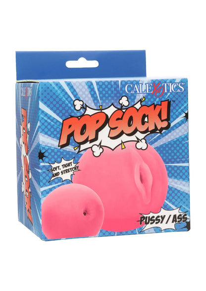 CalExotics pop-sok speeltje in roze verpakking met ronde opening