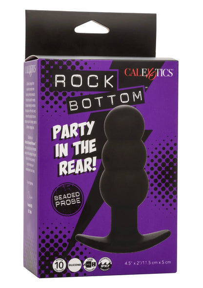 Verpakking van CalExotics Rock Bottom met zwarte beaded probe-silhouet