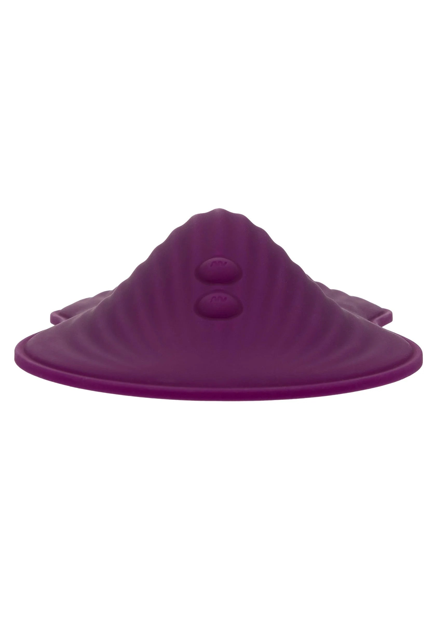 Paars vibratorpad met koepelvormige bovenkant en twee ovale knoppen
