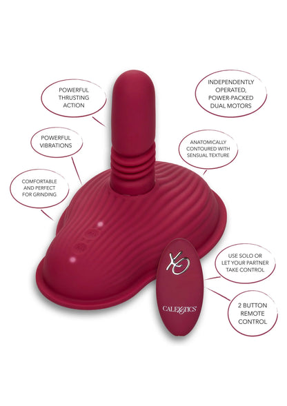 Rode silicone dual-motor vibrator met kussende basis en afstandsbediening