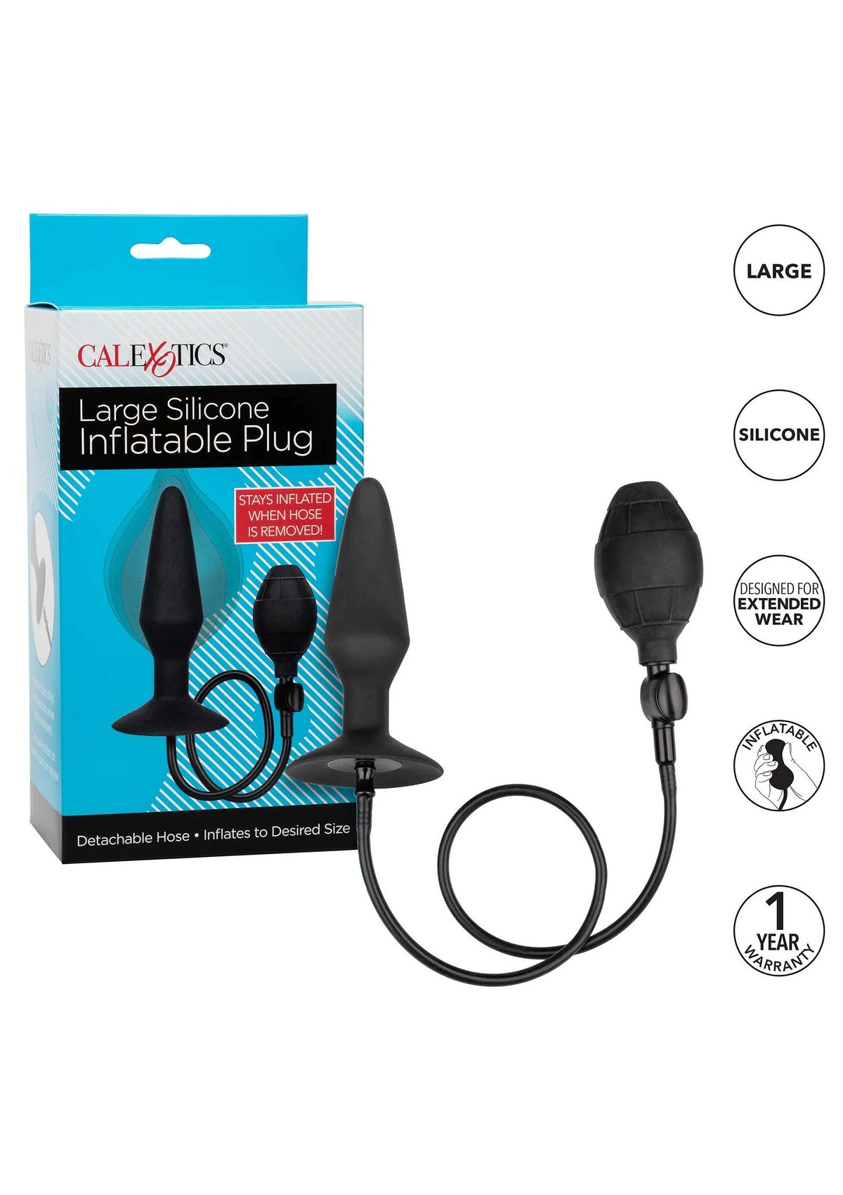 Bestel: Large Silicone Inflatable butPlug by CalExotics - bij Happytoys: de erotische sex webshop | liever Happy dan Easy ⭐⭐⭐⭐⭐