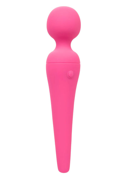 Roze body-wand vibrator met ronde kop en smalle steel