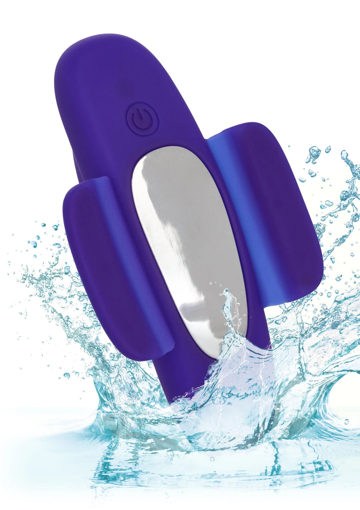 Paarse Lock-N-Play panty teaser van CalExotics met waterdichte ovale vorm en spatwater