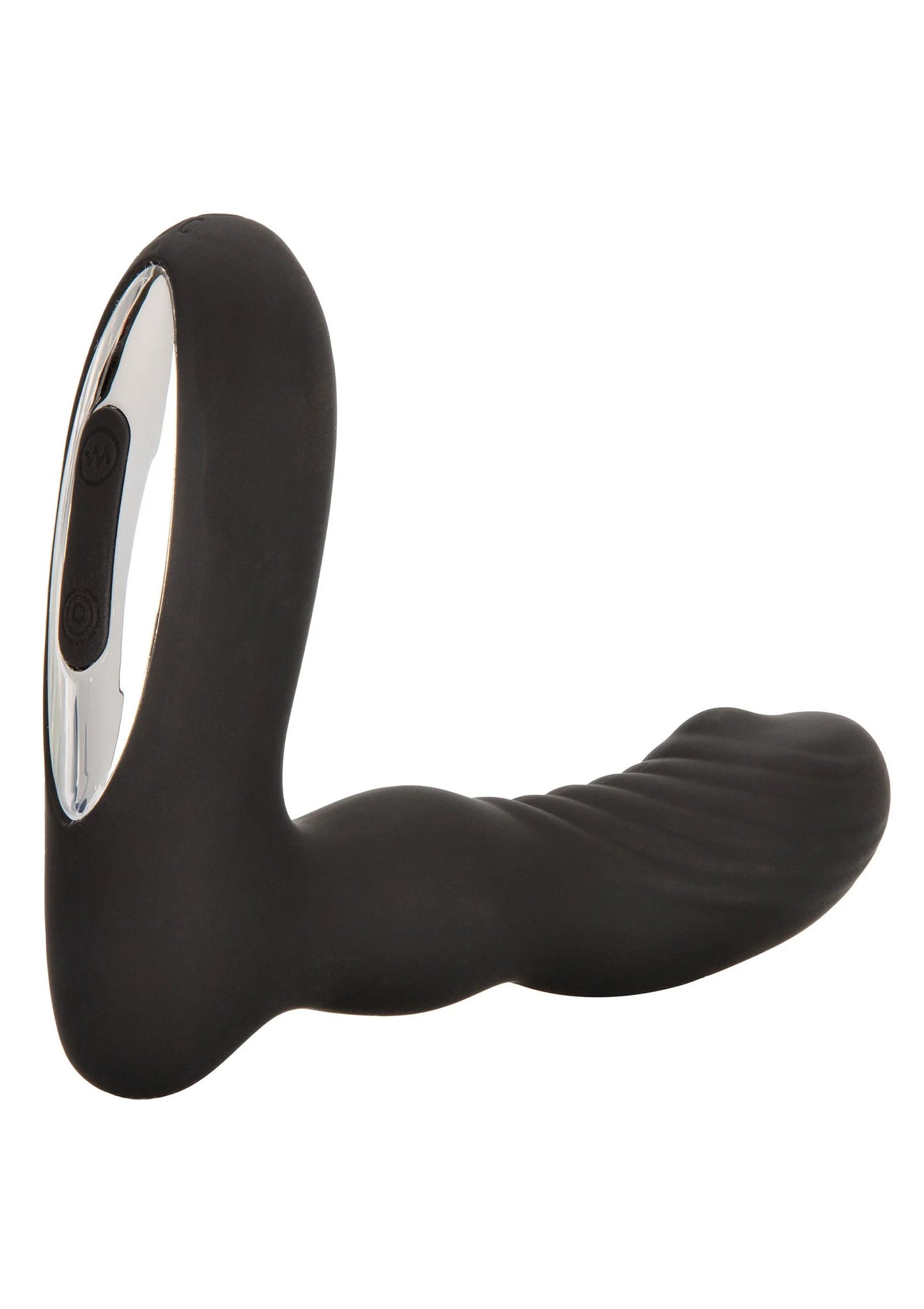 Zwarte Eclipse rollerball-probe vibrator met afgeronde rollerbal aan het uiteinde.