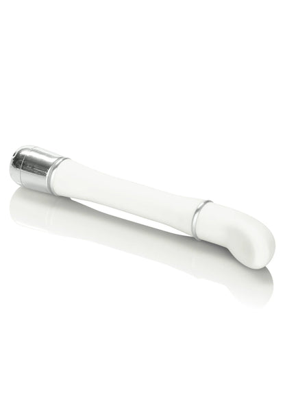 CalExotics Lulu witte vibrator met ronde kop en zilveren uiteinden