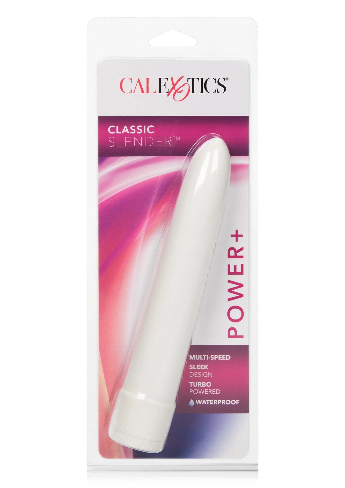 CALEXOTICS Classic Slender blisterverpakking met witte +POWER vibrator