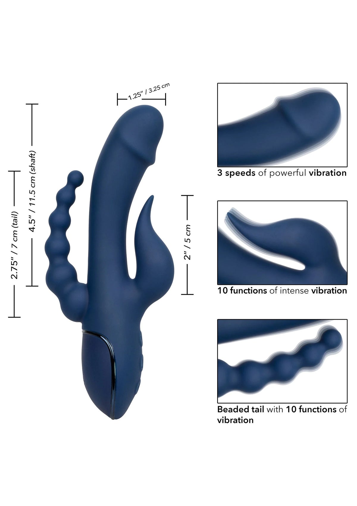 Beste vandaag nog: Triple Orgasm triple Vibrator by CalExotics - bij Happytoys