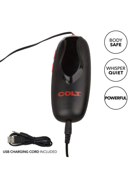 Oplaadbare turbo bulletvibrator met zwart handvat en USB-oplaadsnoer