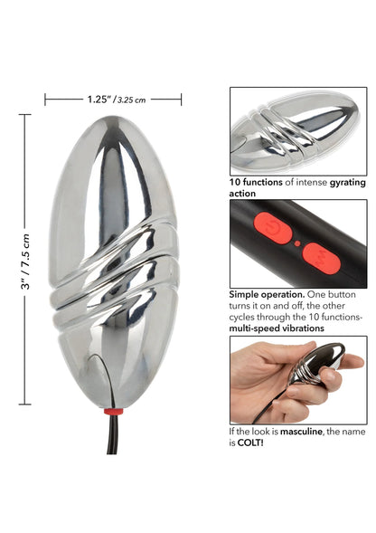 Zilveren bullet-opzetstuk met zwarte kabelaansluiting van oplaadbare turbo bulletvibrator