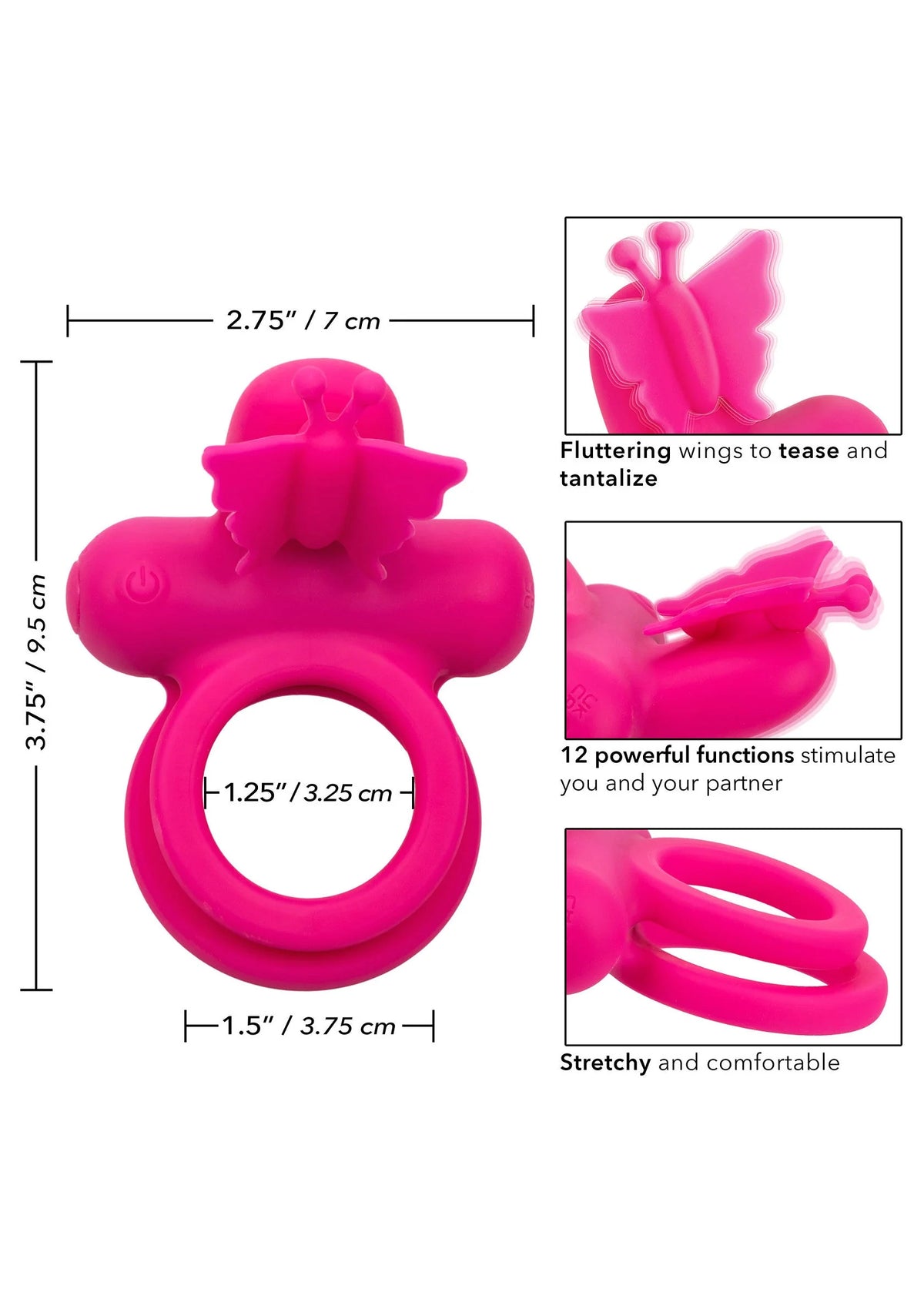 Bestel: Butterfly Dual Ring - bij Happytoys: de erotische sex webshop | liever Happy dan Easy ⭐⭐⭐⭐⭐