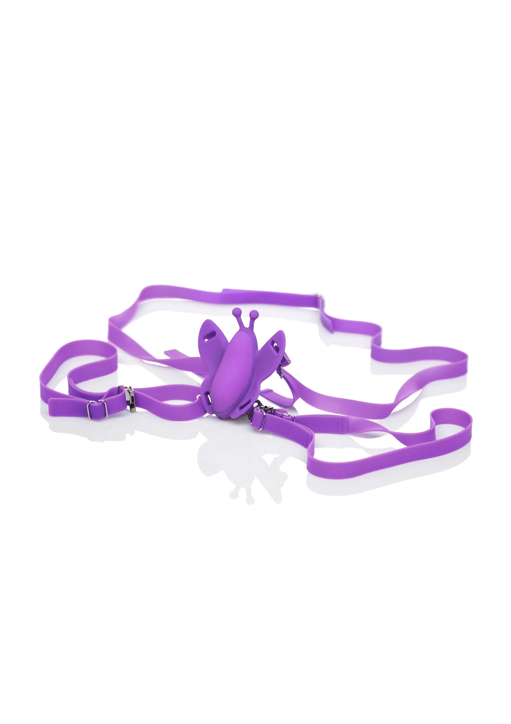 Vlinder-vibrator met paarse draagriem en afstandsbediening