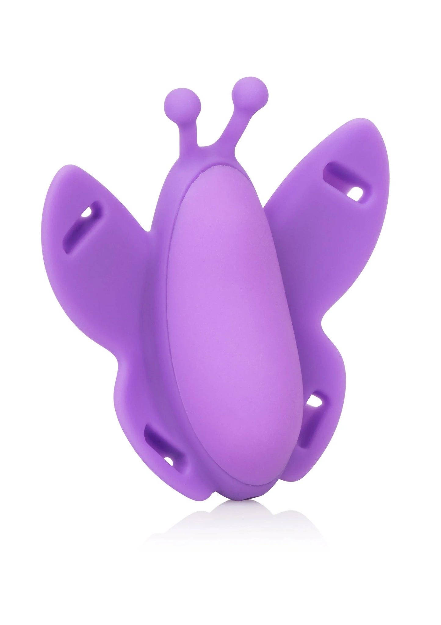 Paarse vlinder-vibrator met open vleugels en uitsparingen aan de zijkanten