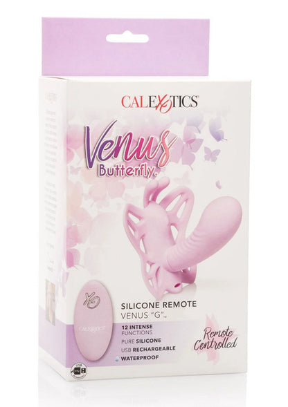 CalExotics Venus Butterfly verpakking: roze siliconen remote, waterdicht aangegeven
