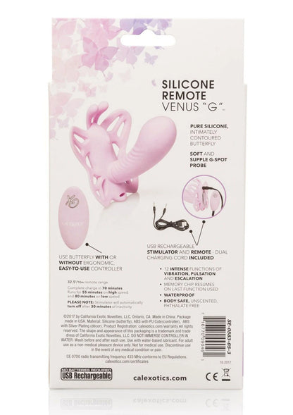 Voorzijde verpakking met CalExotics Venus Butterfly siliconen afstandsbediening Venus G