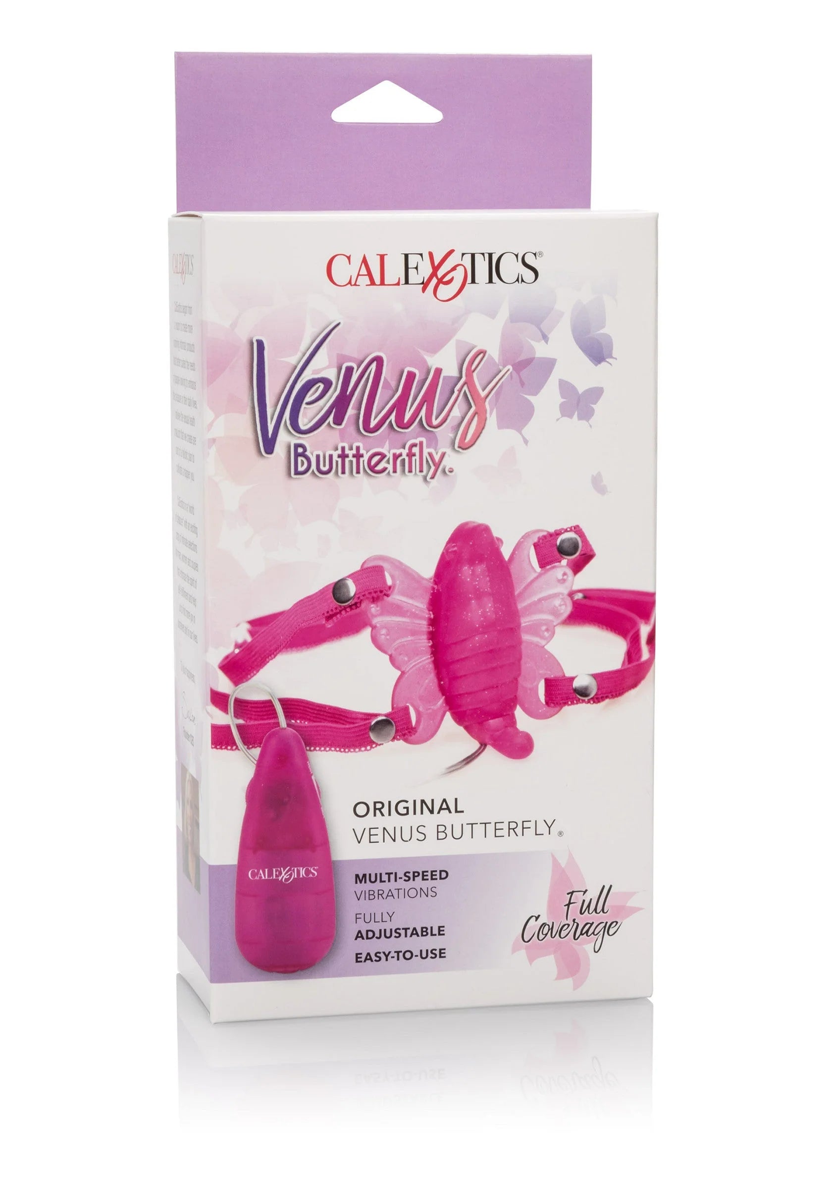 CalExotics Venus Butterfly Original doos met afbeelding van roze vlindervibrator