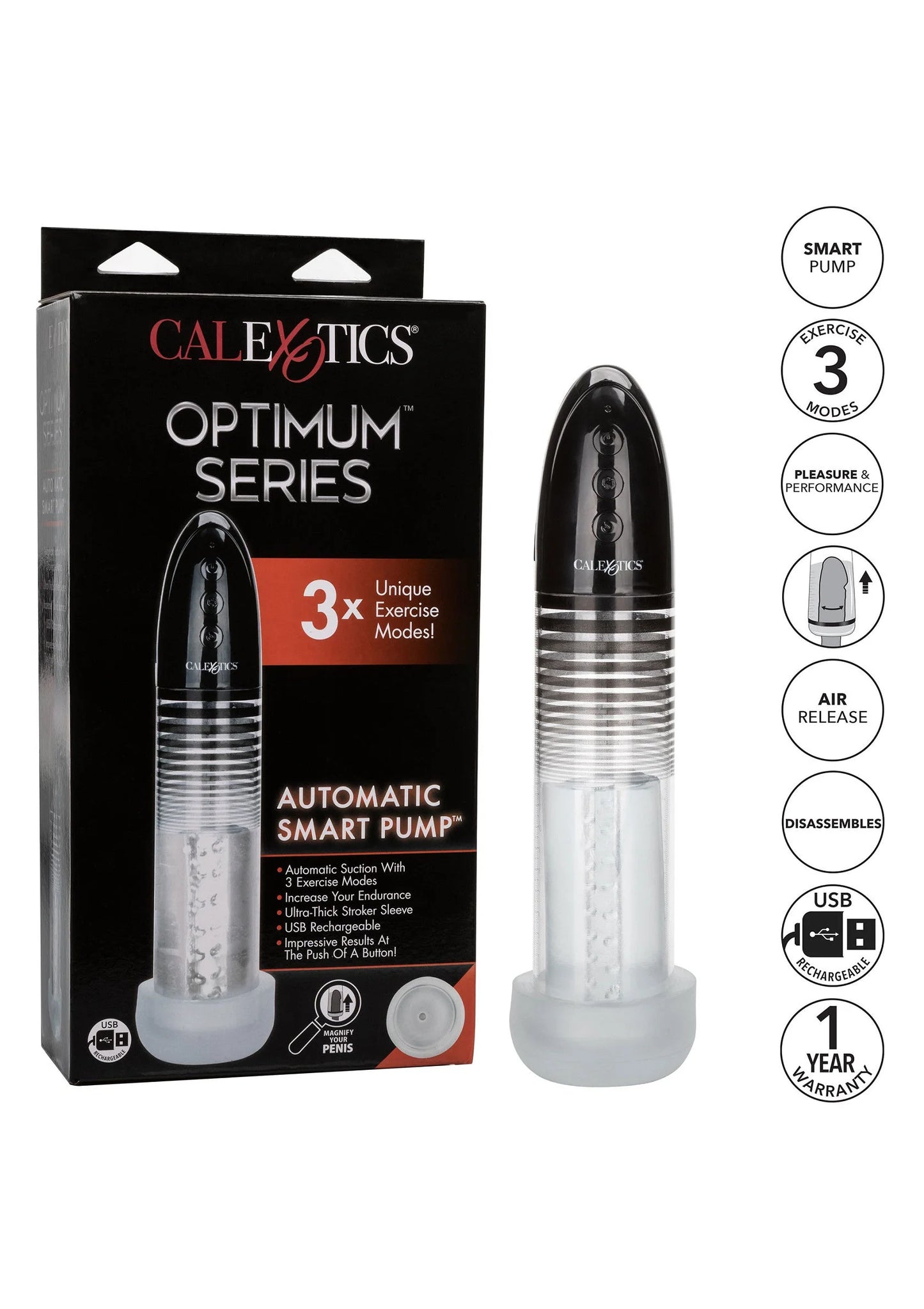 Beste vandaag nog: Optimum Series Automatic Smart Penis Pump by CalExotics - bij Happytoys