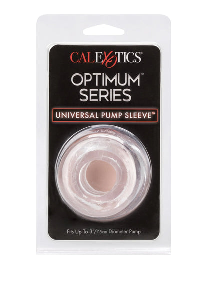 CalExotics Optimum Series universele pompmouw, transparante huls op blisterverpakking.