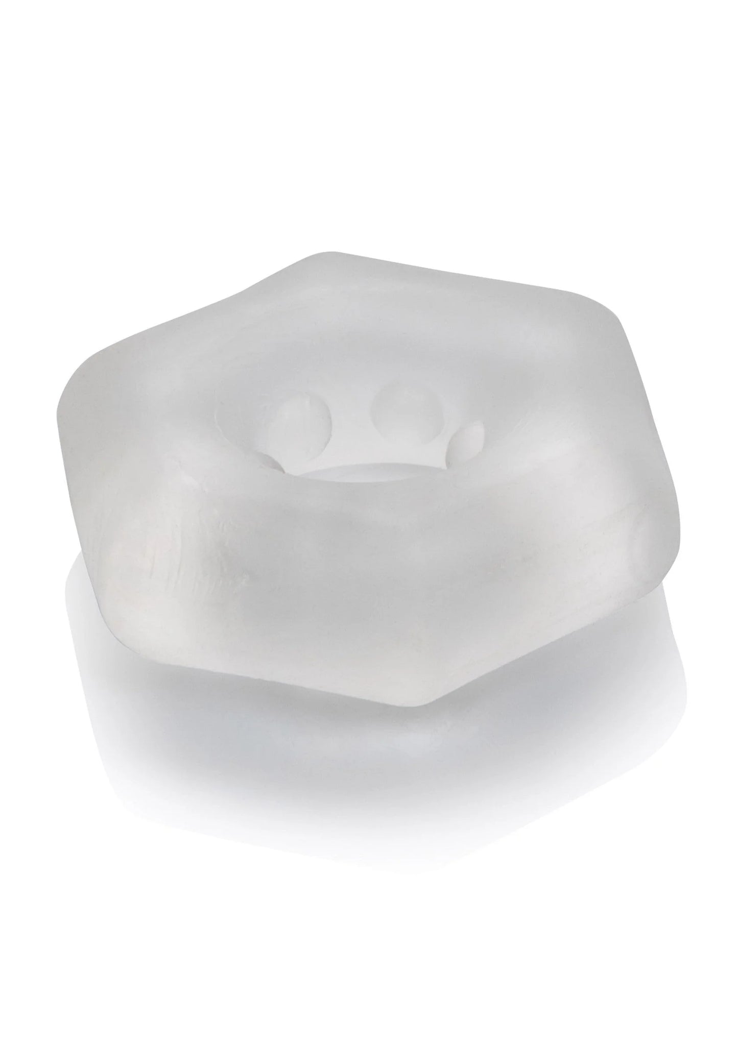 Witte hexagonale enhancer met glad oppervlak en zichtbare opening