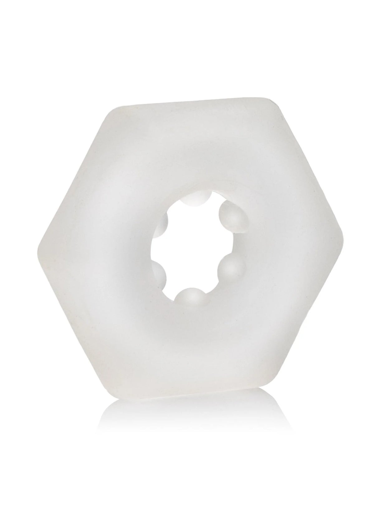 Witte hexagonale enhancer met ronde opening aan de binnenzijde
