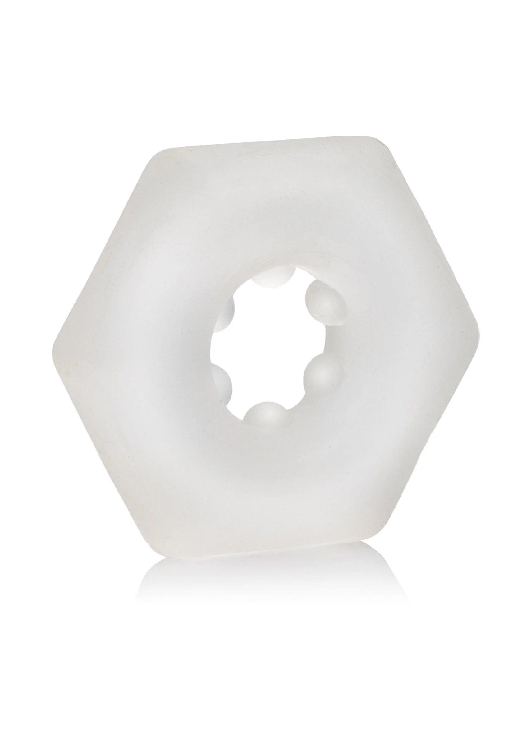 Witte hexagonale enhancer met ronde opening aan de binnenzijde
