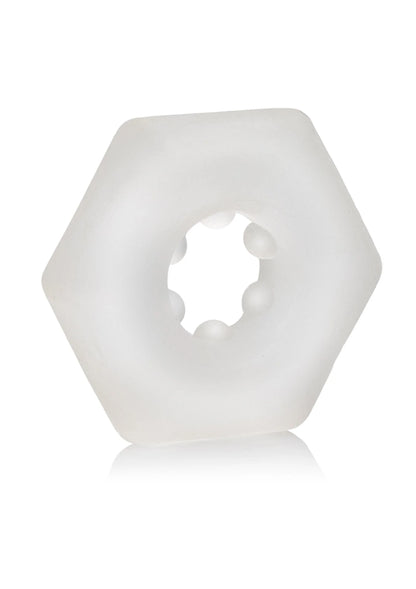 Witte hexagonale enhancer met ronde opening aan de binnenzijde