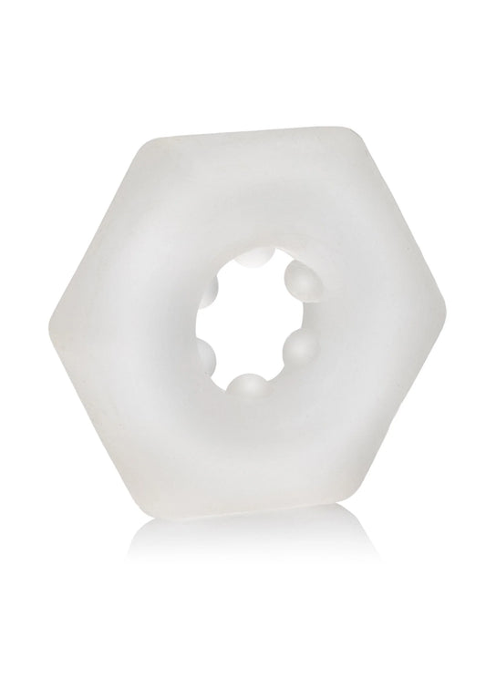 Witte hexagonale enhancer met ronde opening aan de binnenzijde