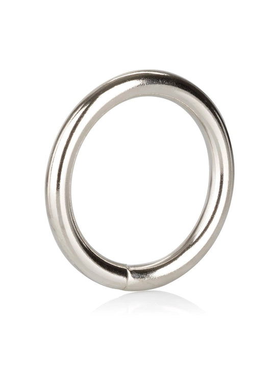 Zilveren open ring met afgeronde sluiting, medium maat