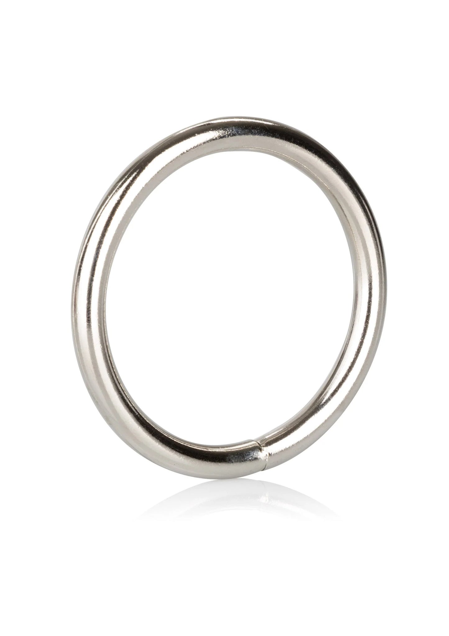 Grote zilveren metalen open ring, licht gebogen profiel