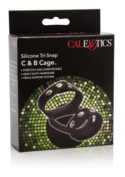 CalExotics siliconen Tri-Snap C & B Cage-doos met productillustratie