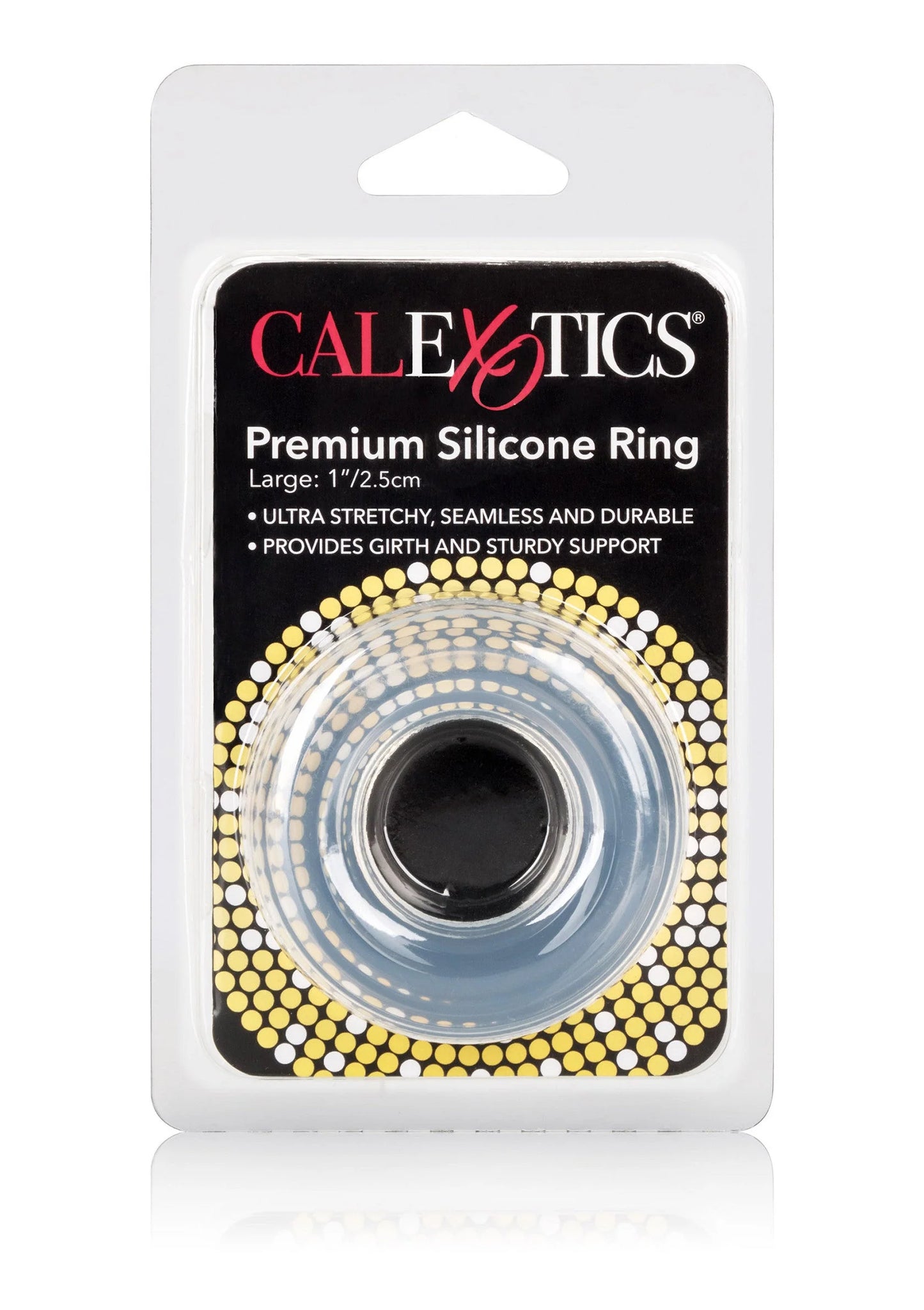 CalExotics siliconen ring in blister, zichtbare zwarte kernring, grote maat