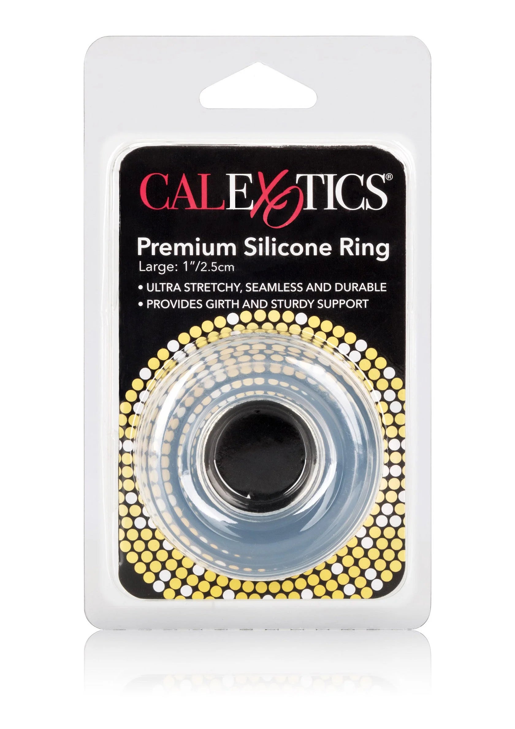 CalExotics siliconen ring in blister, zichtbare zwarte kernring, grote maat