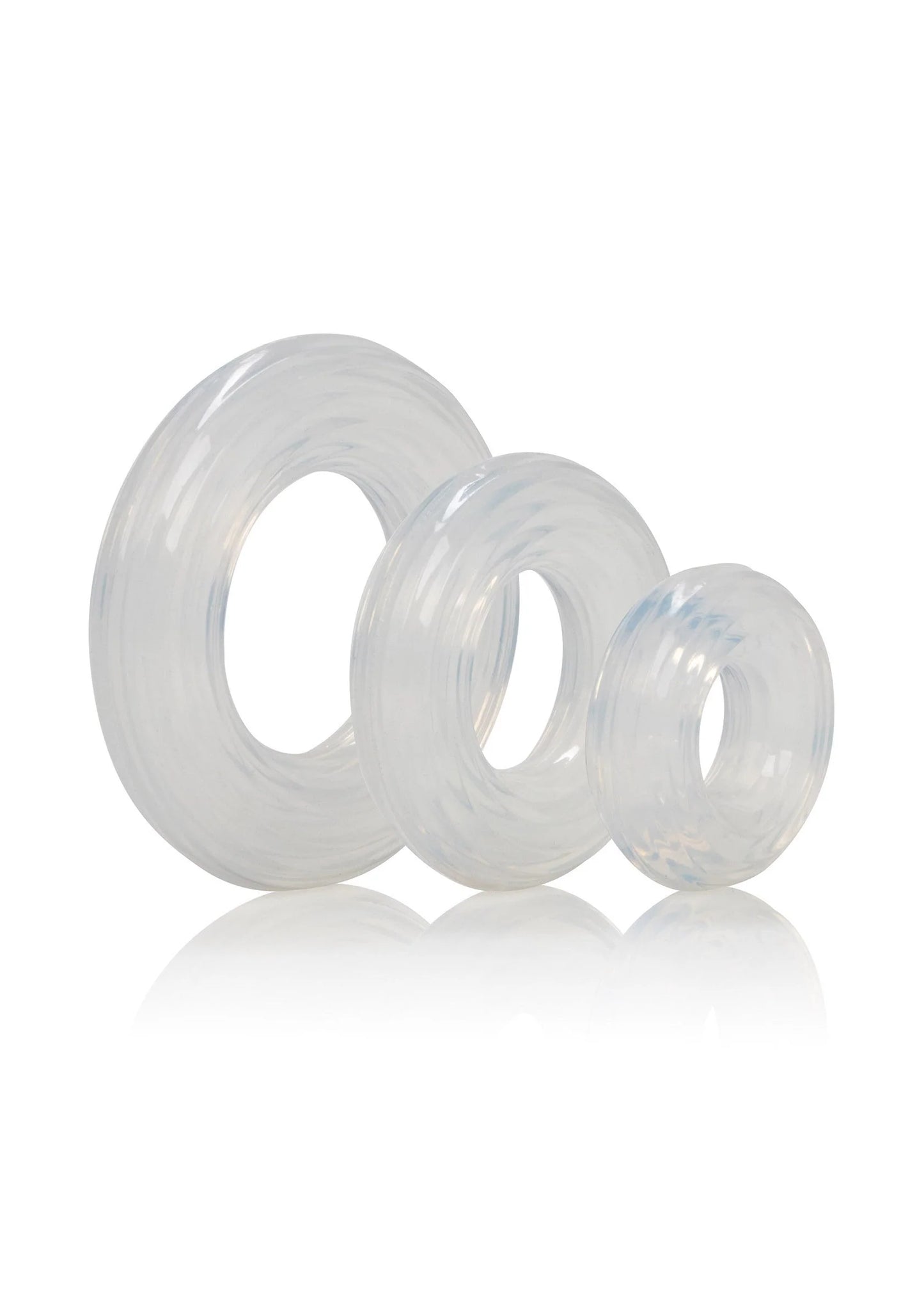 Siliconen ringenset met drie transparante open ringen