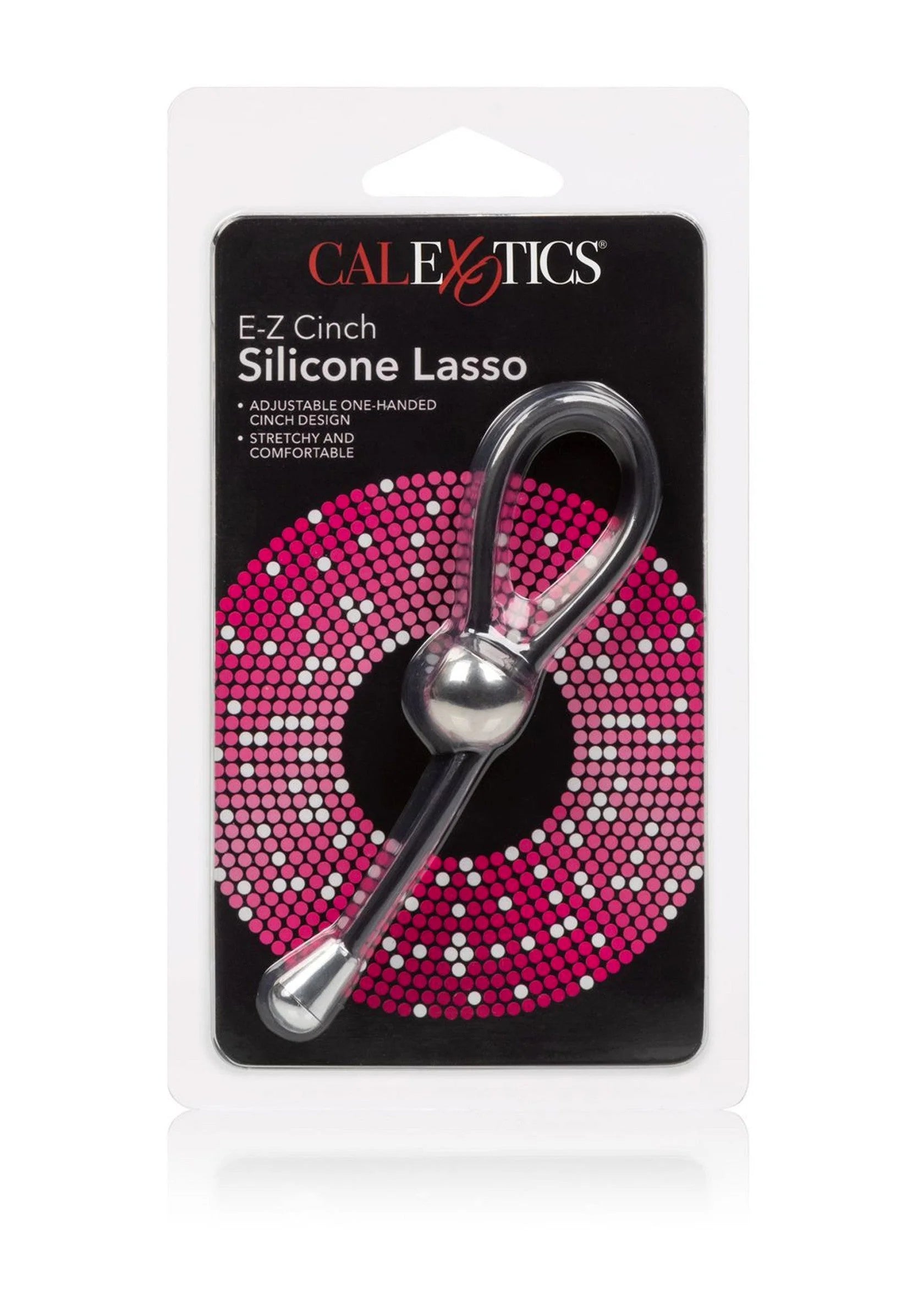 CalExotics E-Z Cinch lasso cockring in blisterverpakking met verstelbare siliconen ring
