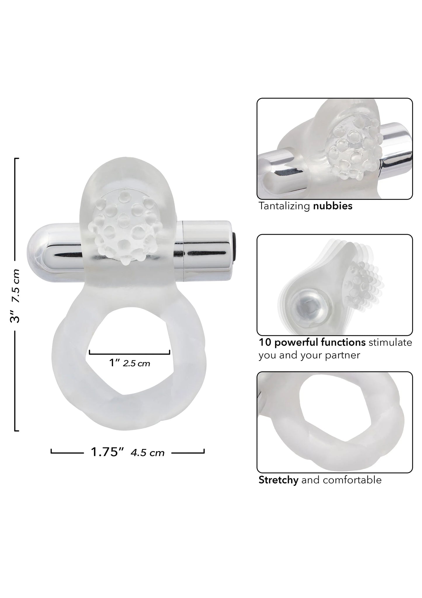 Beste vandaag nog: Nubby Lover's Delight vibratong cockring by CalExotics - bij Happytoys