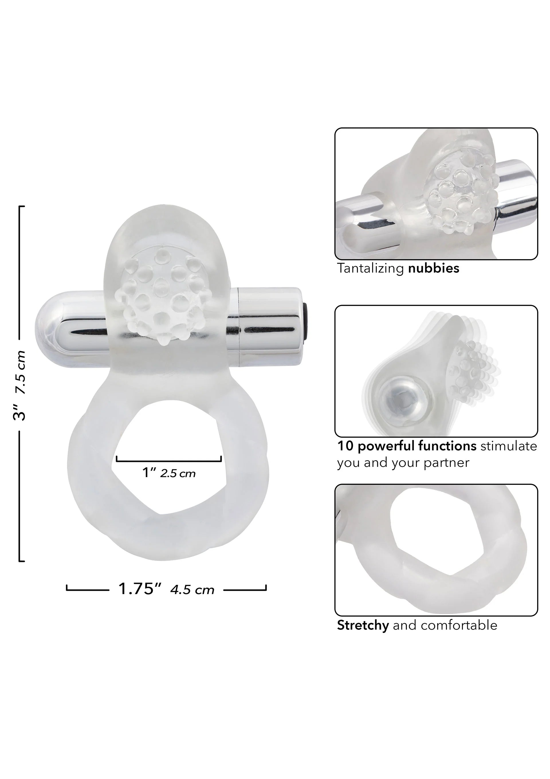 Beste vandaag nog: Nubby Lover's Delight vibratong cockring by CalExotics - bij Happytoys