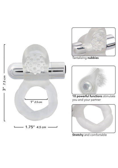 Beste vandaag nog: Nubby Lover's Delight vibratong cockring by CalExotics - bij Happytoys