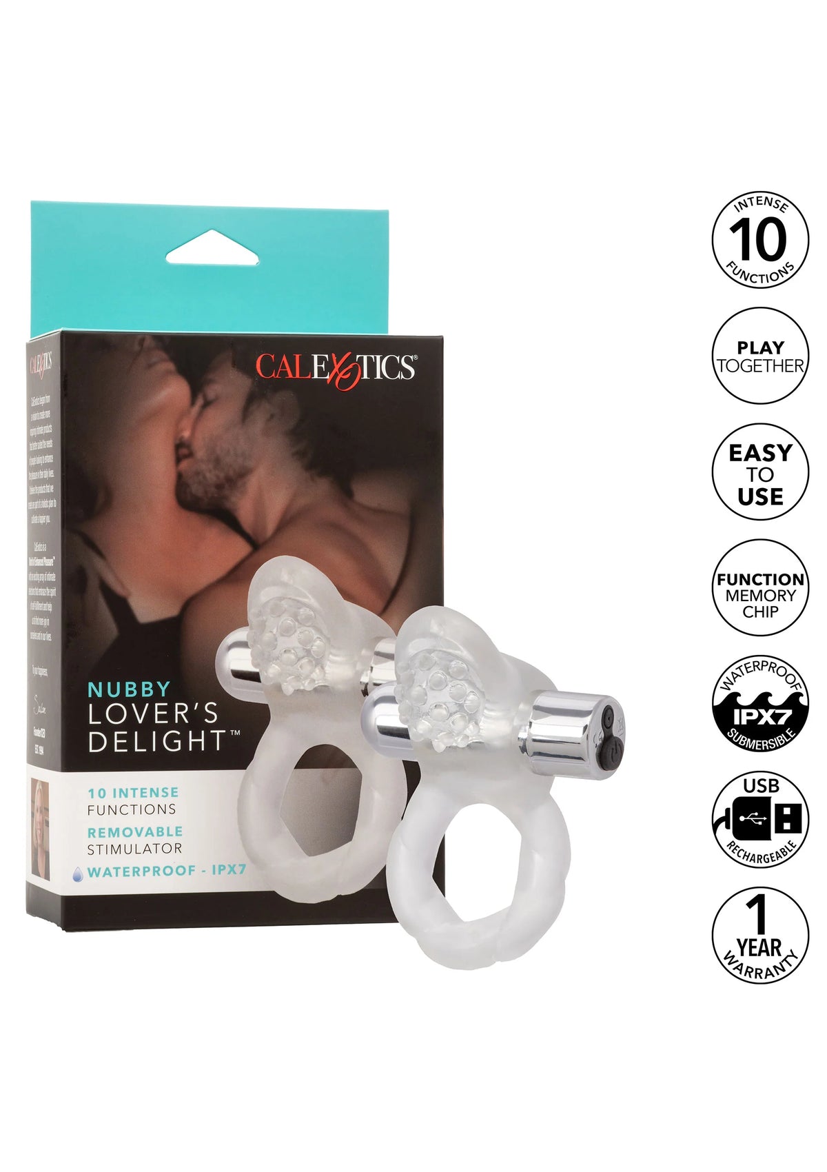 Beste vandaag nog: Nubby Lover's Delight vibratong cockring by CalExotics - bij Happytoys