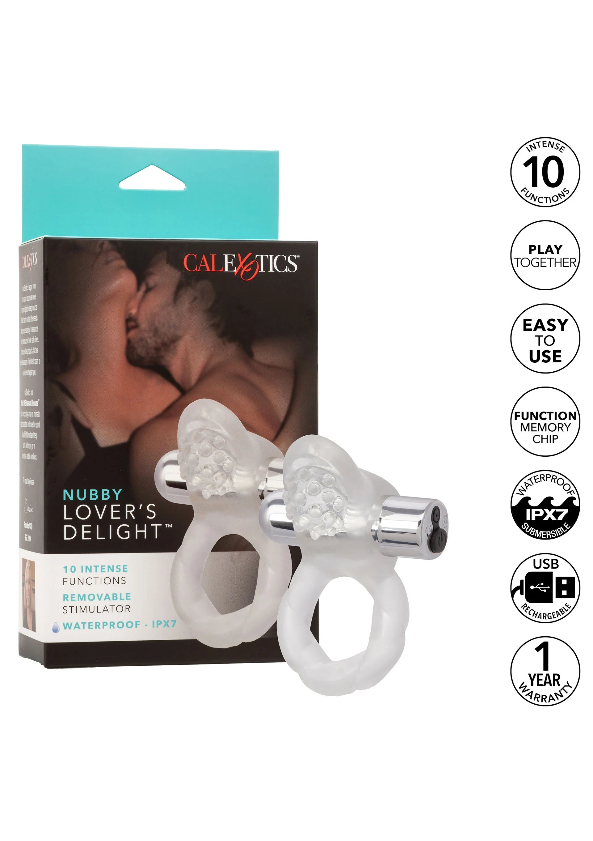 Beste vandaag nog: Nubby Lover's Delight vibratong cockring by CalExotics - bij Happytoys