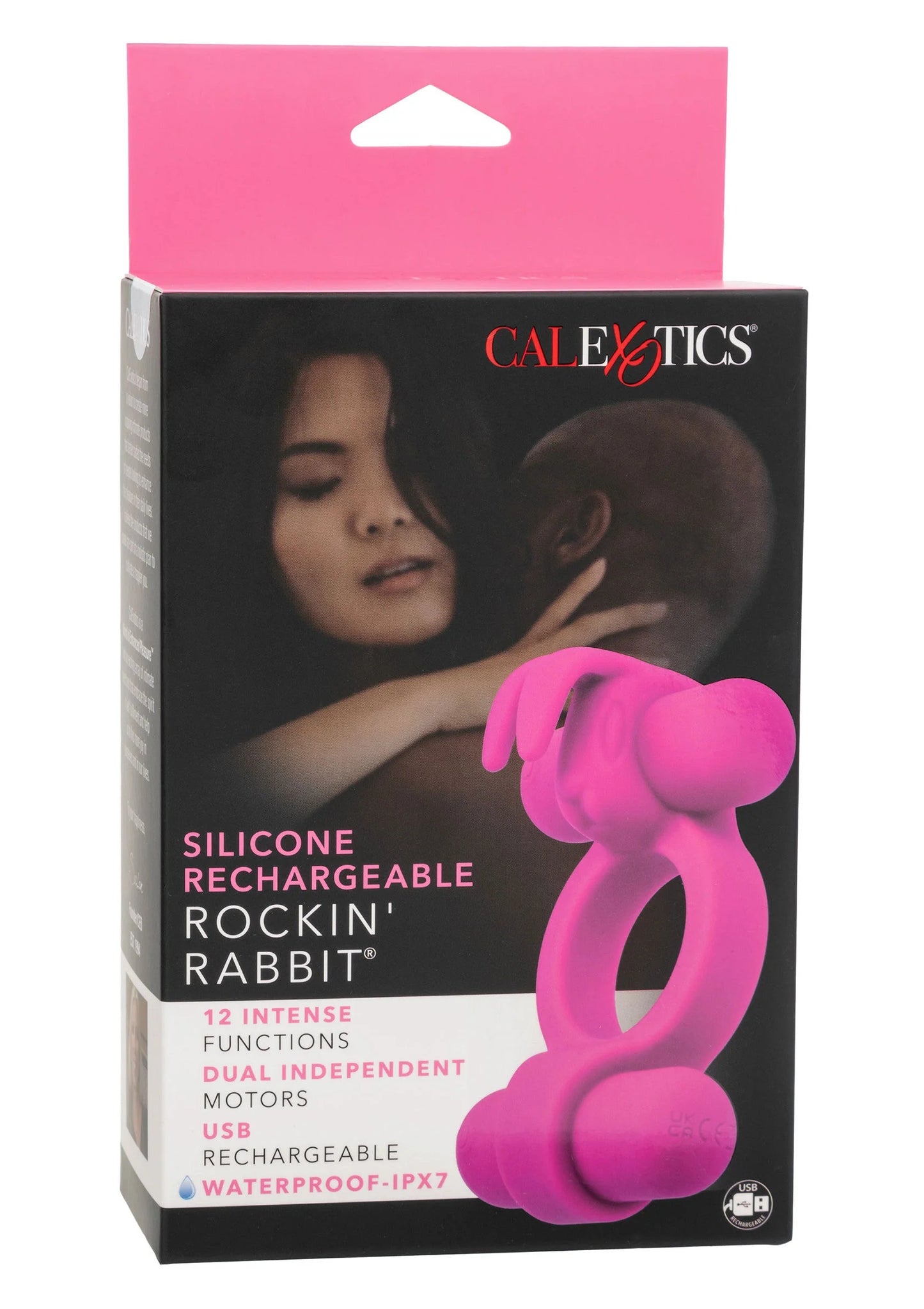 Verpakking van CalExotics Siliconen Rechargeable Rockin Rabbit, fuchsia