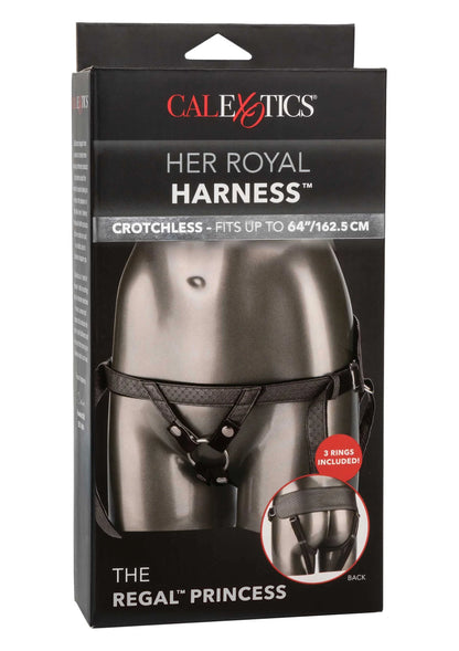 CalExotics doos 'Her Royal Harness' met 'The Regal Princess' en grijs harnas