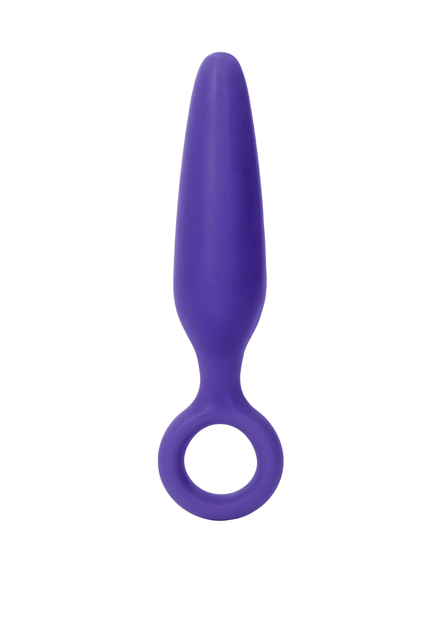 Paarse anale plug met ronde ring aan de onderkant