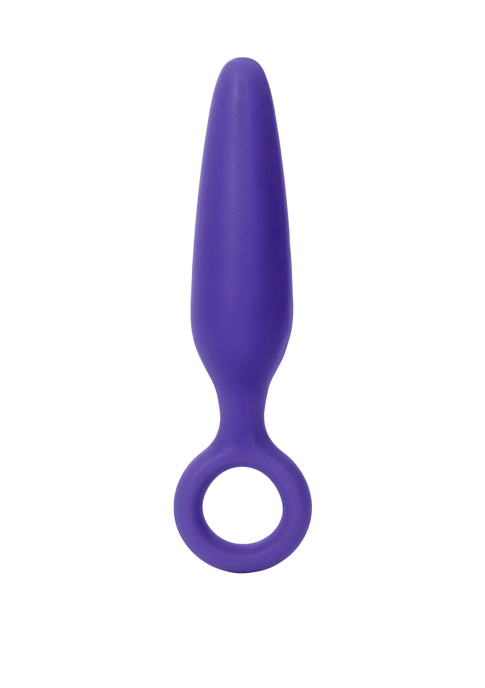 Paarse anale plug met ronde ring aan de onderkant
