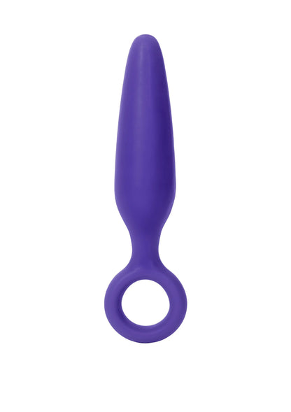 Paarse anale plug met ronde ring aan de onderkant
