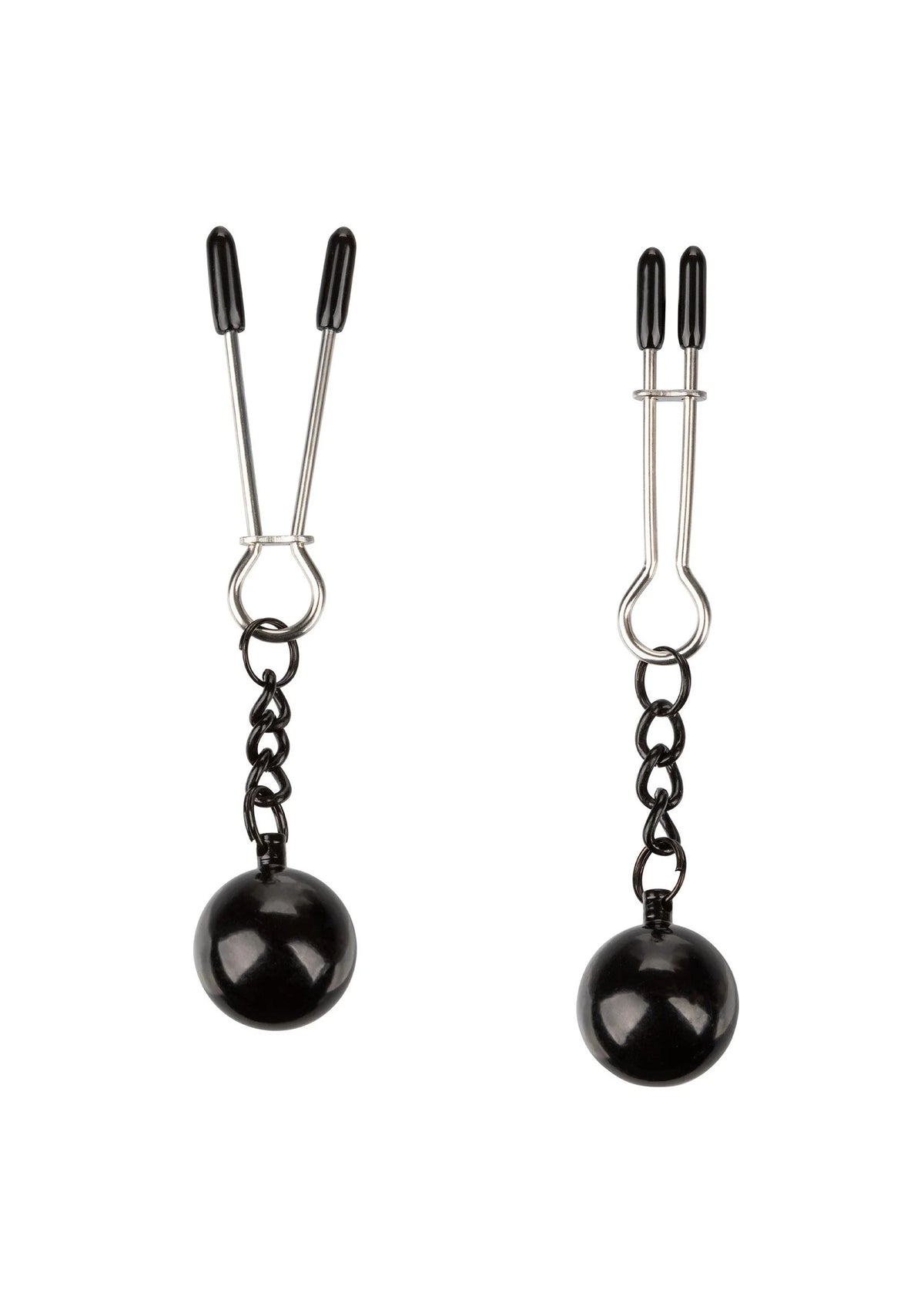 Bestel: Weighted Tweezer Nipple Clamps by CalExotics - bij Happytoys: de erotische sex webshop | liever Happy dan Easy ⭐⭐⭐⭐⭐ - Default Title - 12917 - BLACK