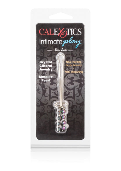 CalExotics int. play kaartverpakking met clitoris-sieraad, metalen staaf en kralen