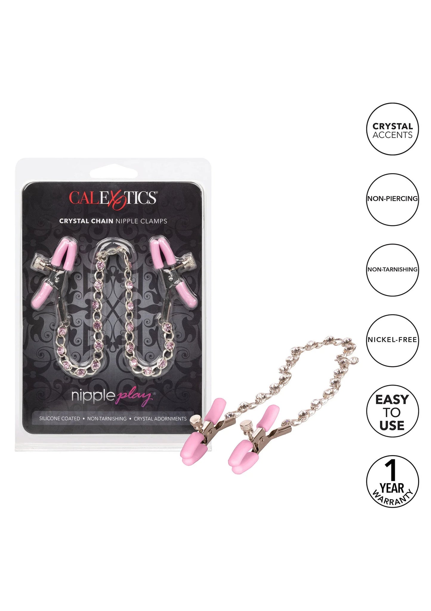 Crystal Chain Nipple Clamps by CalExotics