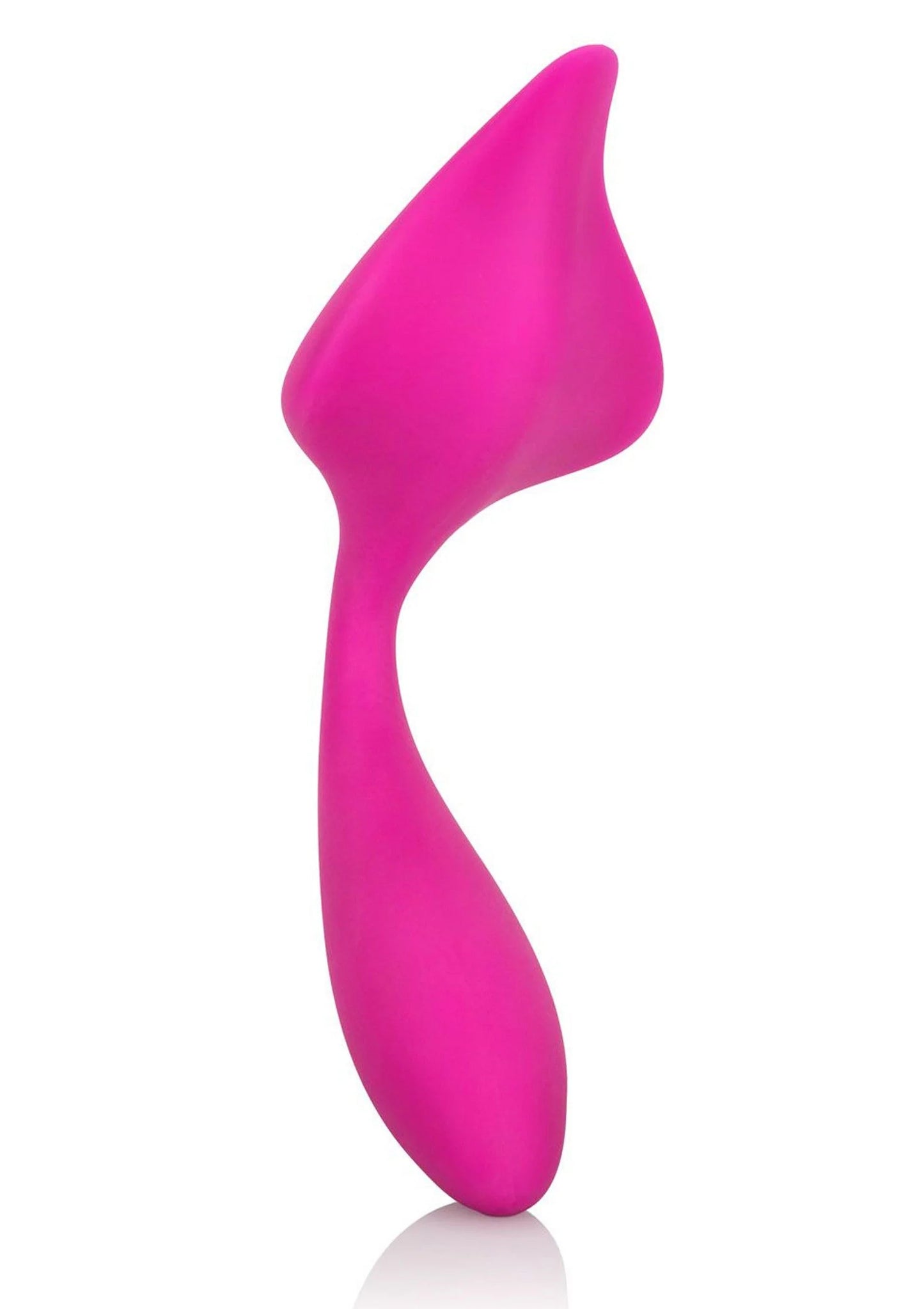 Fuchsia siliconen liefdesvibrator met conische bovenkant en S-vormige body