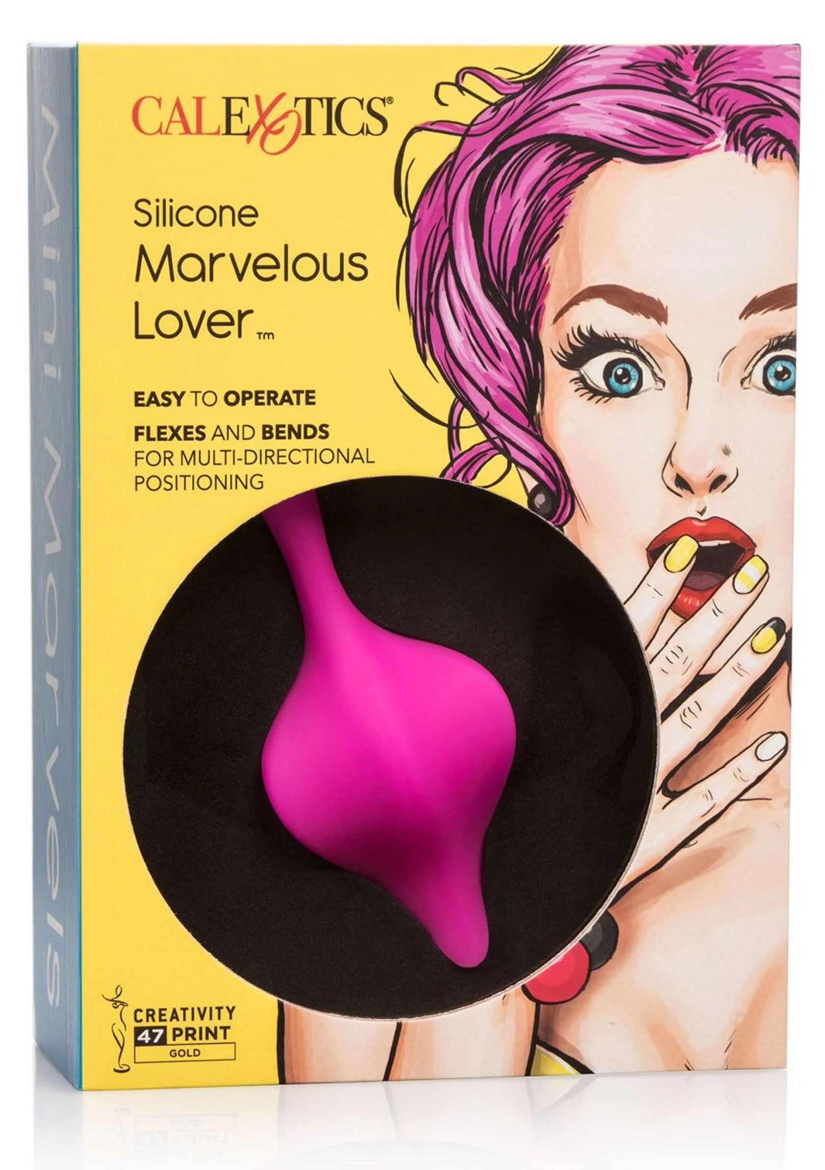 CalExotics verpakking met 'Silicone Marvelous Lover' en paarse productvorm
