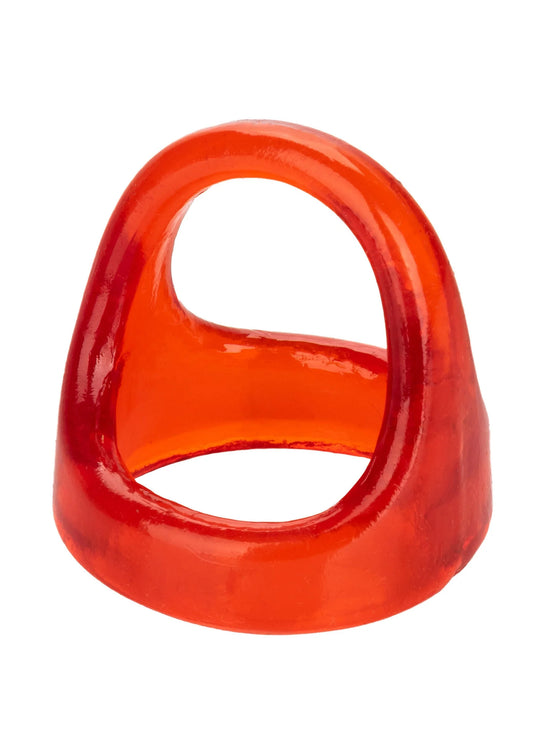 Oranje cockring met ronde opening, glanzende ringvorm, XL Snug Tugger