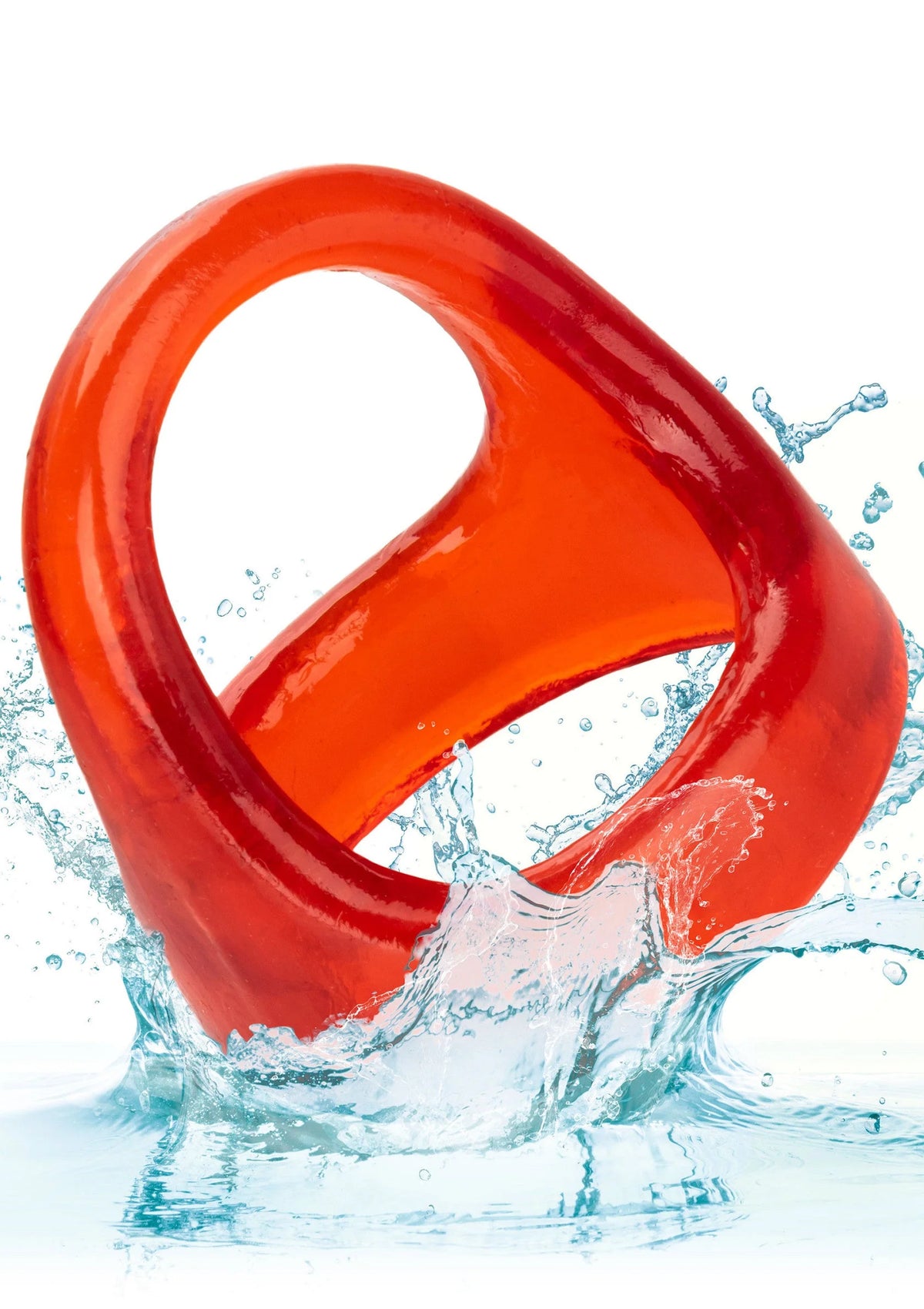 Oranje cockring met ronde opening en glanzende afwerking, XL Snug Tugger